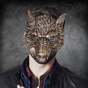 Custom Halloween Wolf Mask Headgear Carnival Ball PU Foam 3D Realistic