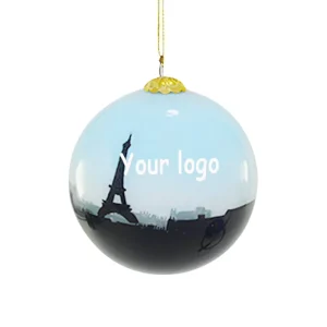 Custom Hand Painted Glass Christmas Ball Own Print Logo Tree Decoration OEM CGA BO-0140 Romance Style Personnalisable