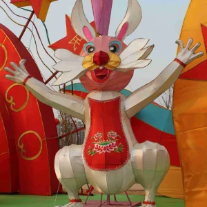 Custom Handmade Happy Rabbit Lantern Decoration for Halloween Christmas and Thanksgiving Featuring an Easter Bunny Design