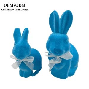 Custom Handmade Multi Color Flocked Foam Easter Bunny Ribbon Bow Family Party Holiday Decorations Durable Indoor Use