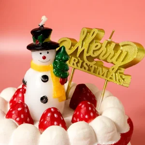 Custom Handmade Snowman Shaped Candles Paraffin Wax Birthday Party Decorative Candles for Christmas Halloween