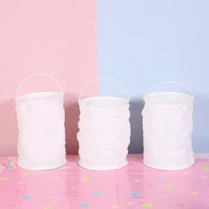 Custom Handmade White Round Paper Tube Lantern QT240147 Chinese Style for Party Decorations and Floral Arrangements