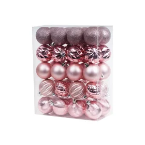 Custom High Quality Festival Supplies Multiple Sizes 20cm 6cm Pink Balsl Christmas Ball With Logo