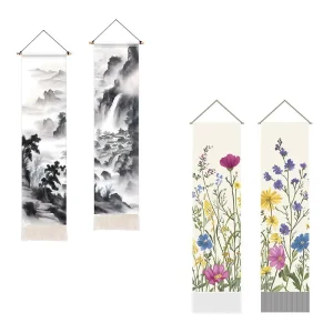 Custom High Quality Vertical Banner Printed Design With Tassels for Home Decoration