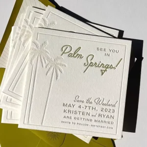Custom High end Letter Press Wedding Invitations Embossed Cotton Paper Poster Card Guests List Menu Card