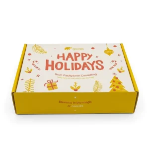 Custom Holiday Gift Box With Handle Corrugated Packaging Box Luxury Foil Stamping Paper Gift Packaging Manufacturer OEM ODM