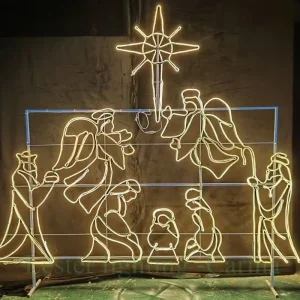 Custom Jesus Statue Church Decoration Set with Rope and Lights for Religious Activities and Gifts