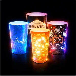 Custom LED Light Up PS Material Party Cups in Bulk for Parties and Celebrations Modern Design Favors