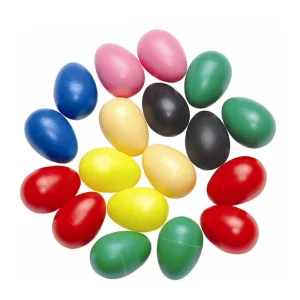 Custom LOGO Toy Musical Instrument For Kids Plastic Egg Shape Maraca Colorful Percussion Egg Shakers