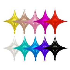 Custom Large Four-Point Star Foil Balloons for New Year Market Wedding Scene Decoration Festival Party Foil