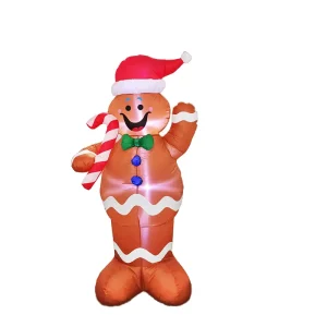 Custom Large Inflatable Christmas Gingerbread Man Yard Holiday Outdoor Party Display LED Light Decoration