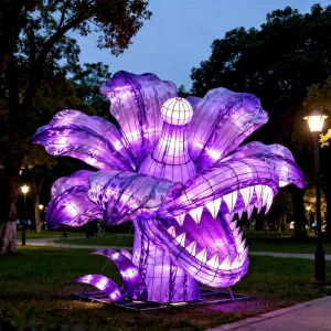 Custom Large Traditional Chinese Carnivorous Plant Lantern Halloween Theme Park Handcraft Festival Decorations Supplies