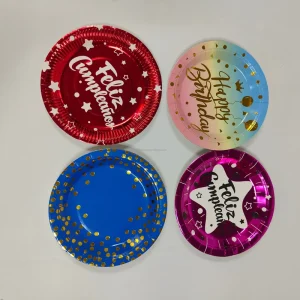 Custom Logo Cartoon Paper Plates for Birthday Party Disposable Tableware Festival Home Decoration Supplies