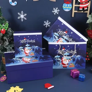 Custom Logo Christmas Celebration Gift Box Novel Chic Creative Fixed Color Embossing Gift Packaging Boxes
