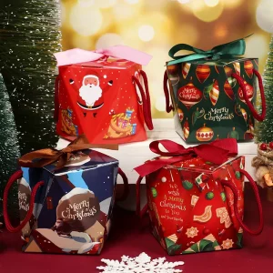 Custom Logo Christmas Gift Box Set Embossed Lid and Base for Holiday Paper Gift Box