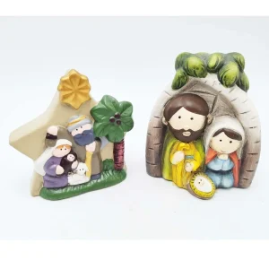 Custom Logo Christmas Manger Group Decoration Religious Birth Decoration Ceramic Crafts for Festival Decor