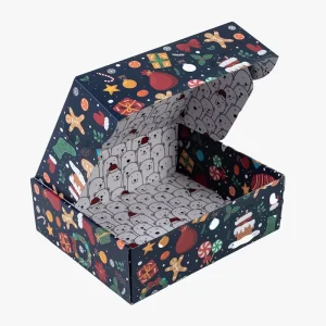 Custom Logo Corrugated Paper Packaging Mailer Shipping Christmas Holiday Gift Box Printing