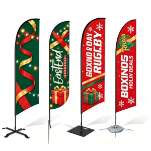 Custom Logo Feather Beach Flag Outdoor Advertising Flying Banner Quick Assembly for Trade Show