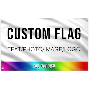 Custom Logo Flag Fabric 100% Polyester Four Corners Punched Customized Advertising Flag for Promotional Use
