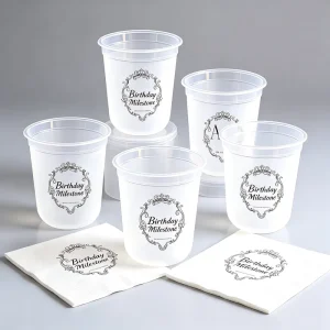 Custom Logo Flex Frosted Plastic Party Juice Cup 12oz 8oz Plastic Cup for Weddings 500cc Drink Wine Beer Birthday Party