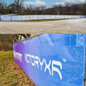 Custom Logo Full Color Lightweight Mesh Privacy Screen Windscreen Banner for Outdoor Use Commercial Business Tennis Contractors