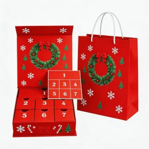 Custom Logo High End Recycled Materials UV Coating Christmas Holiday Paper Gift Box for Cosmetics Jewelry Food Packaging