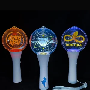 Custom Logo Kpop Light Stick Ball Shape Button Control LED Glow Stick with Silk Laser Printing for Concerts Fan Events