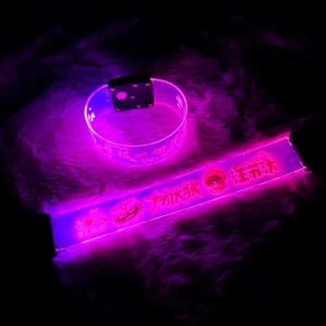 Custom Logo LED Wristband OEM ODM Battery Included Glow Bracelet Light up Arm Band for Party Promotional Events