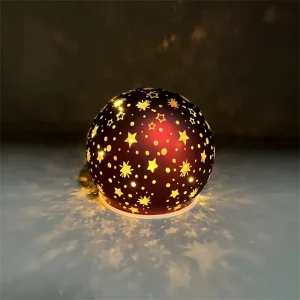Custom Logo Laser-Carved Christmas Glass Globe Hanging Ornaments