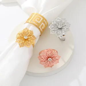 Custom Logo Metal Napkin Rings Modern Butterfly Wedding Decoration with UV Printing