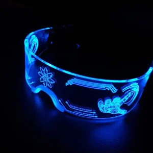 Custom Logo Neon Light Up LED Glasses Acrylic Face Cover Birthday Party Decoration Supplies for Event Festival