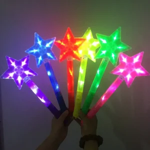 Custom Logo Neon Party Supplies Light Toy Pentagram Flash Light Stick Concert Support Cheer up Prop Star LED Light Stick