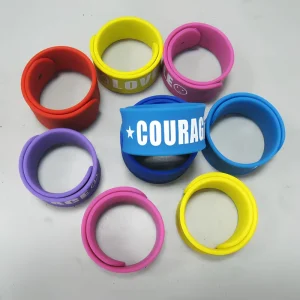 Custom Logo Party Silicon Wristband Slap Bracelet Silicone Slap Bracelet Children Promotional Gifts Slap Ring