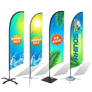 Custom Logo Print Feather Flag Promotional Advertising Teardrop Flag Banner Outdoor Custom Beach Feather Flag