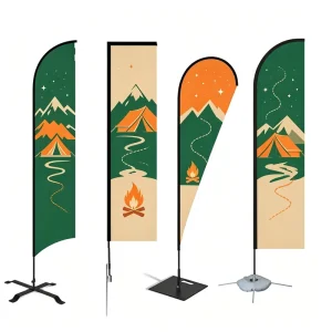 Custom Logo Print Feather Flag Promotional Advertising Teardrop Flag Banner Outdoor Custom Beach Feather Flag
