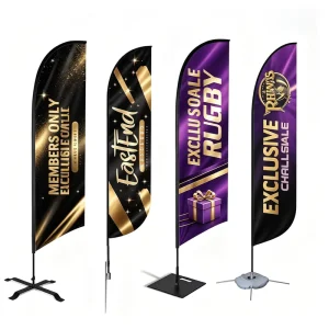 Custom Logo Print Feather Flag Promotional Advertising Teardrop Flag Banner Outdoor Custom Beach Feather Flag