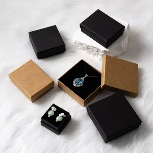 Custom Logo Printed Handmade Cardboard Jewelry Packaging Boxes Kraft Paper Ring Gift Box