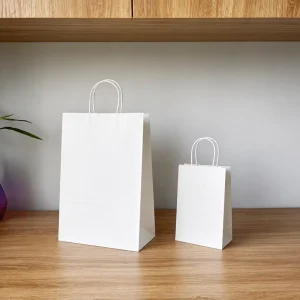 Custom Logo Printed Kraft Paper Gift Bags with Handles for Party Favor and Holiday Gift Retail Packaging