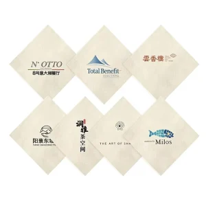 Custom Logo Printed White Wood Pulp Paper Napkin Modern Party Dinner Tableware Decorations Christmas Chinese New Year