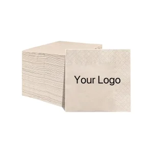 Custom Logo Printed White Wood Pulp Paper Napkin Tissue Modern Party Dinner Tableware Decorations for Christmas Easter
