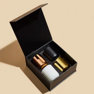 Custom Logo Recycled Rigid Paper Cardboard Boxes Candle Set Packaging Gift Box for Fragrance Skincare Bottle Magnetic Box