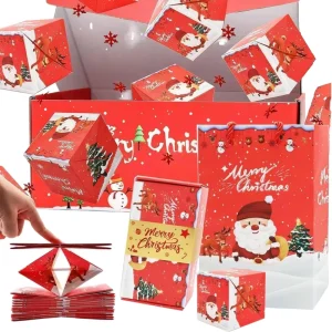 Custom Logo Xmas Holiday Gift Wrap Boxes Packaging Folding Christmas Gift Boxes with Lids for Presents