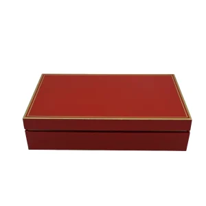 Custom Luxury Christmas Gift Box Rigid Cardboard Red Holiday Packaging with Gold Foil Logo