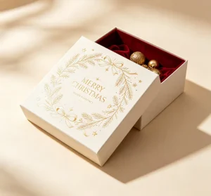 Custom Luxury Christmas Rigid Gift Box Lid Base Premium Paper Packaging Box for Holiday Gifts Recycled Materials Matte Finish