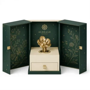 Custom Luxury Double Door Rigid Gift Box Gold Foil Drawer Paper Box for Premium Gift Packaging