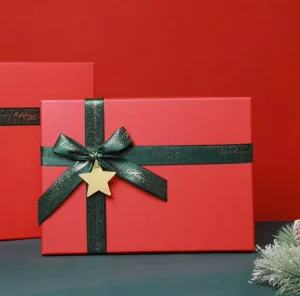 Custom Luxury Foldable Christmas Gift Packaging for Holiday Present Retail Promotion Ribbon Bow Box