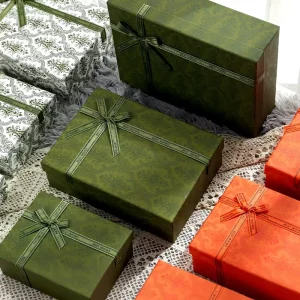 Custom Luxury Rigid Gift Box with Embossing Eco Friendly Retro Style Paper Packaging for Boutique Apparel & Cosmetics