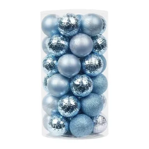Custom Made 6cm 8cm 10cm 12cm Christmas Ornament Baubles Blue Plastic Ball Ornaments Party Decorations Supplied In Boxes