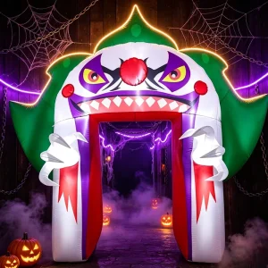 Custom Made Cross Border Halloween Inflatable Clown Cartoon Arch Fun and Whimsical Glowing Event Decoration Arch