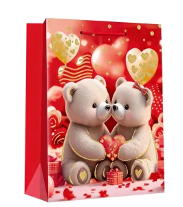 Custom Made Eco Friendly Christmas Gift Bag Digital Printing Ribbon Santa Claus Tote for Packaging Paperboard Material
